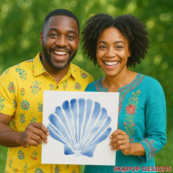 Blue Seashell Art