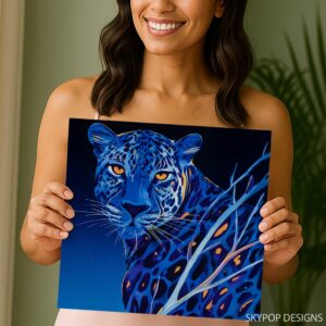 Blue Leopard Art