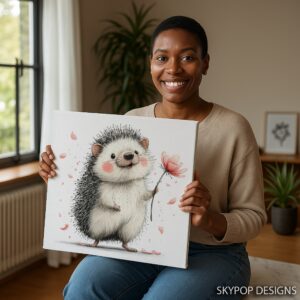 Hedgehog Flower Art