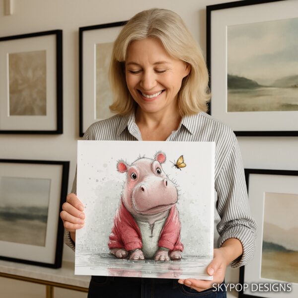 Hippo Butterfly Art
