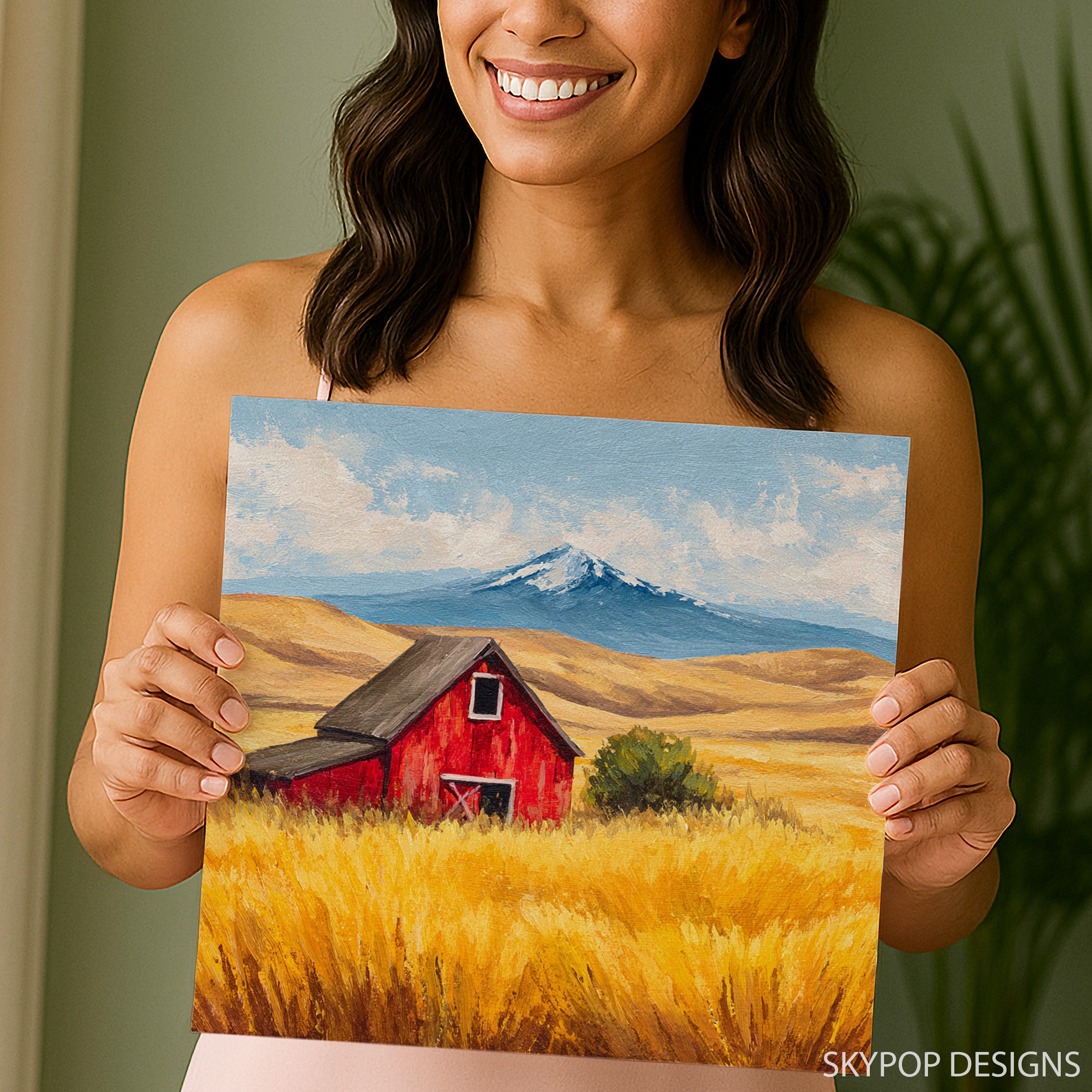 3.jpg Mountain Barn Landscape Art
