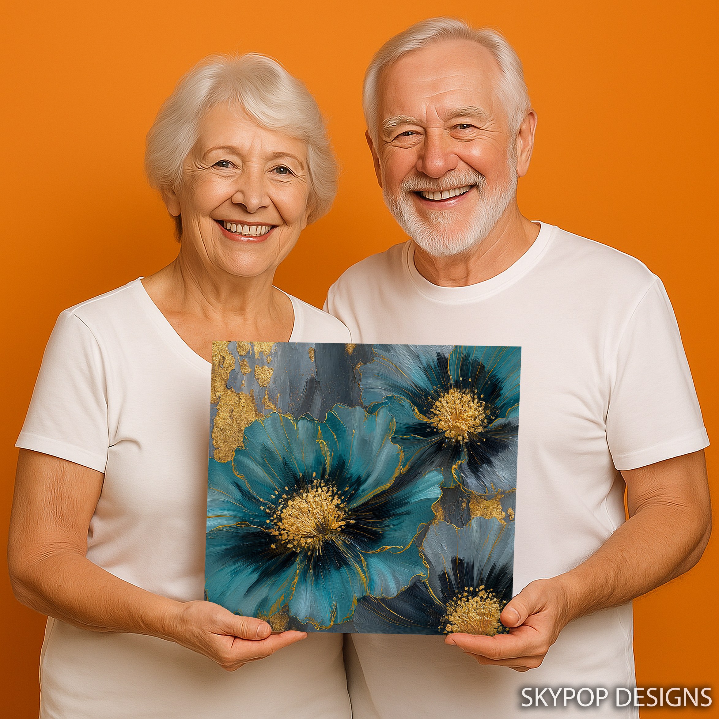 3.jpg Luxe Teal Blooms Art