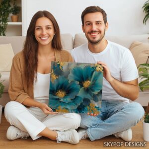 Teal Blossom Art