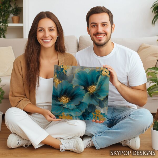 Teal Blossom Art