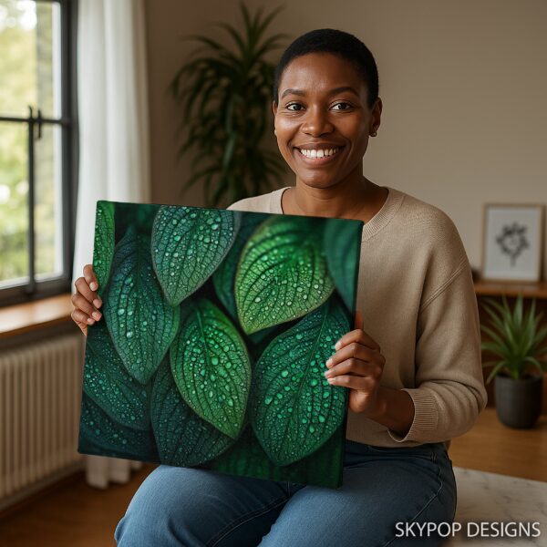 Dewy Leaf Close-up Art