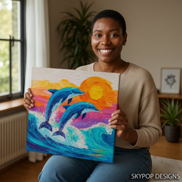 Dolphin Sunset Art