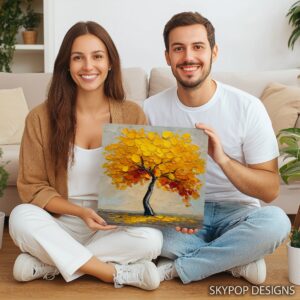 Golden Autumn Tree Art