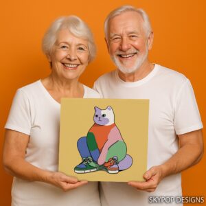 Colorful Cat Sneakers Art