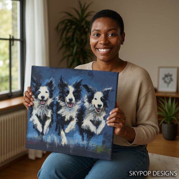Border Collie Trio Art