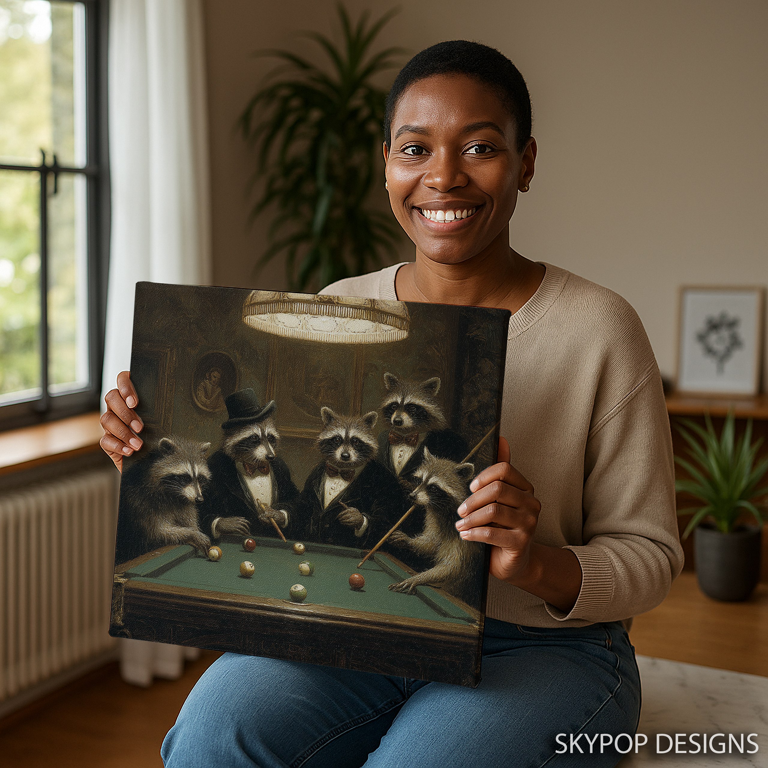 3.jpg Raccoon Billiards Art