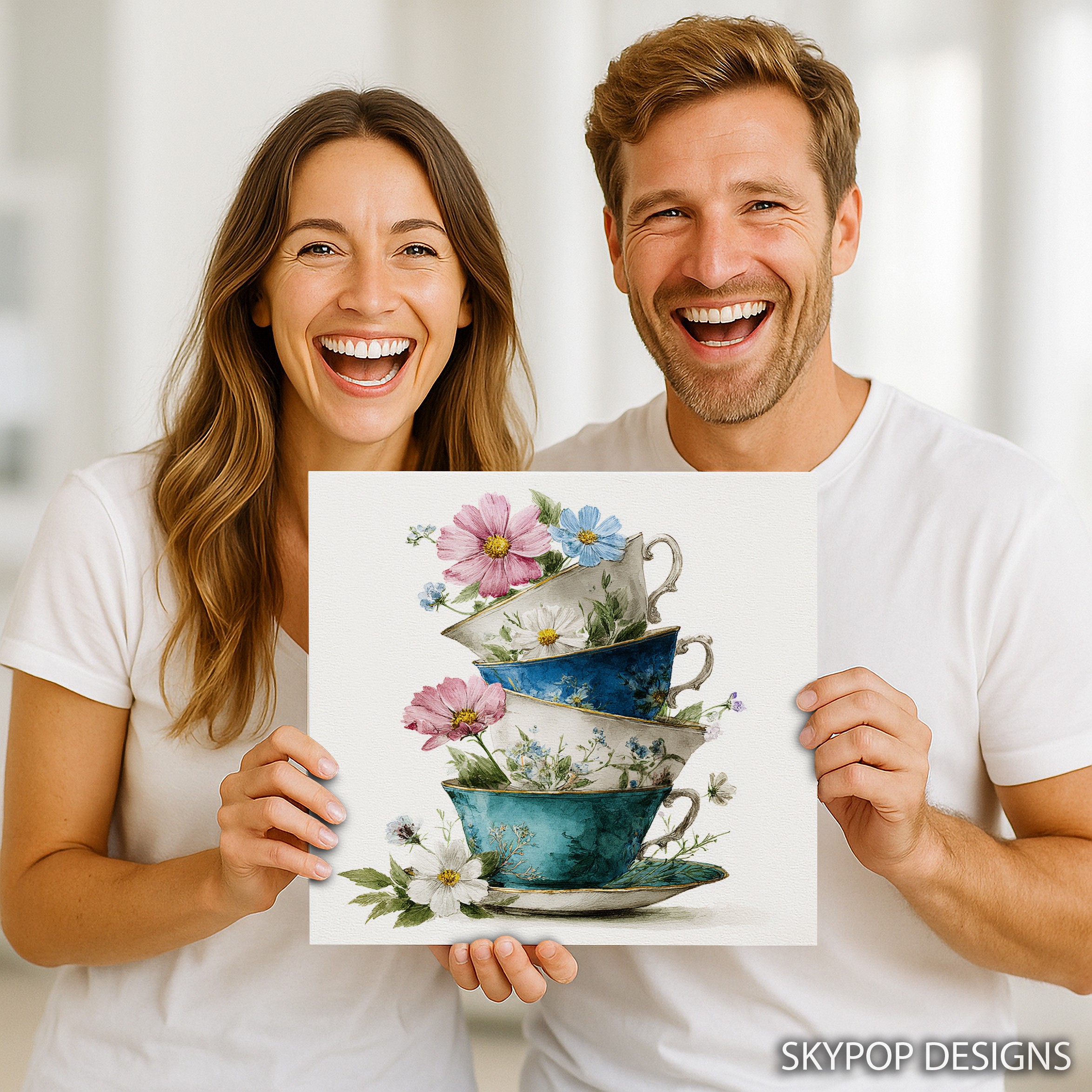 3.jpg Floral Teacup Stack Art