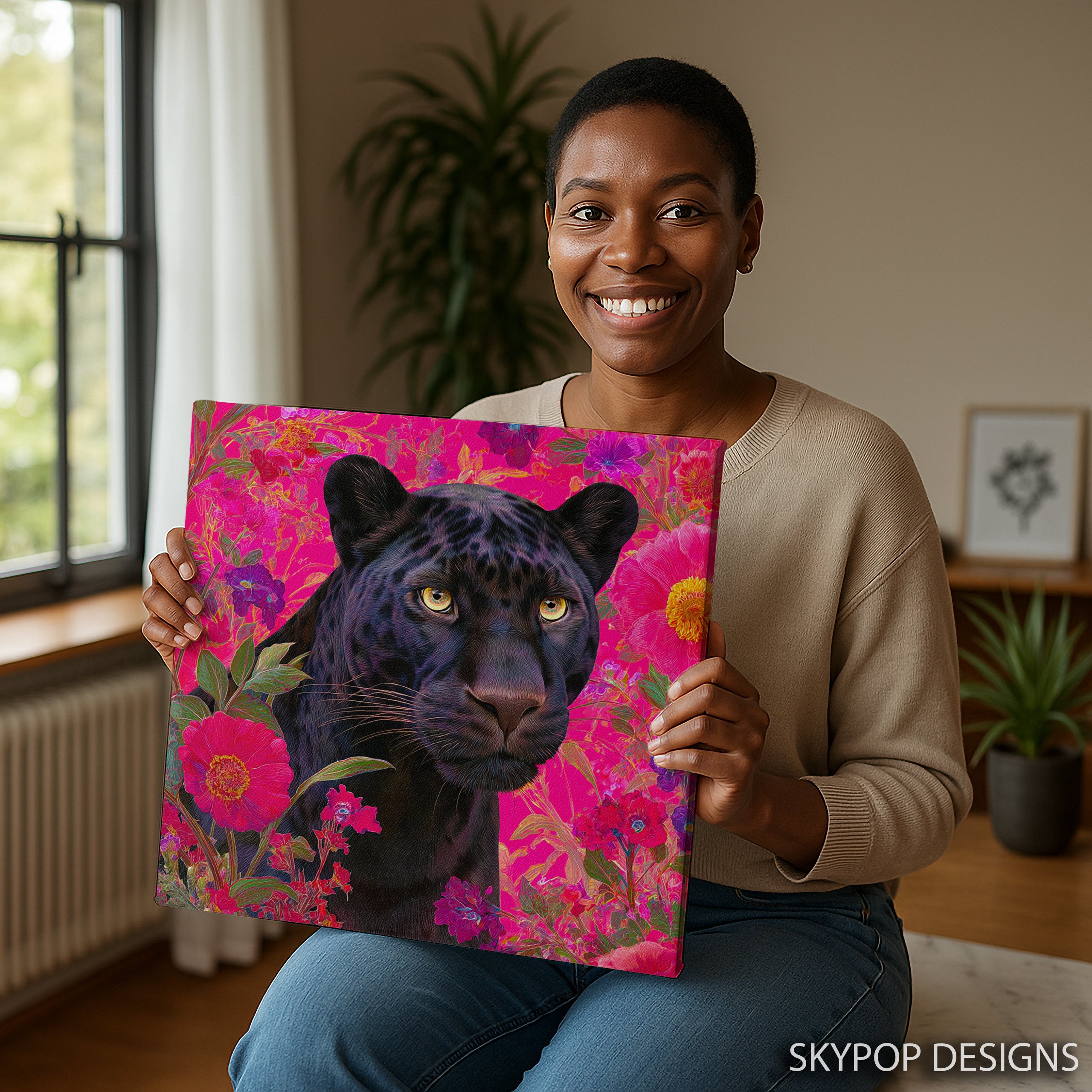 3.jpg Floral Panther Art