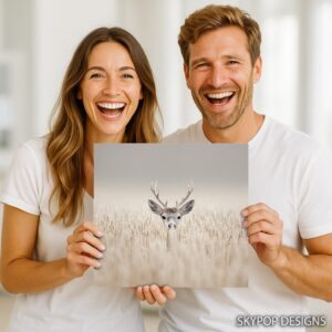 Deer in Wheat Field Art