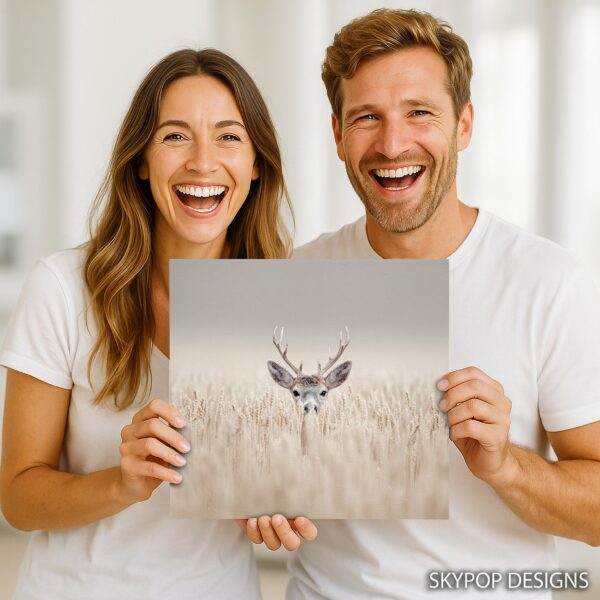 Deer in Wheat Field Art