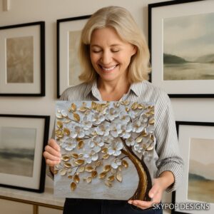 Golden Blossom Tree Art