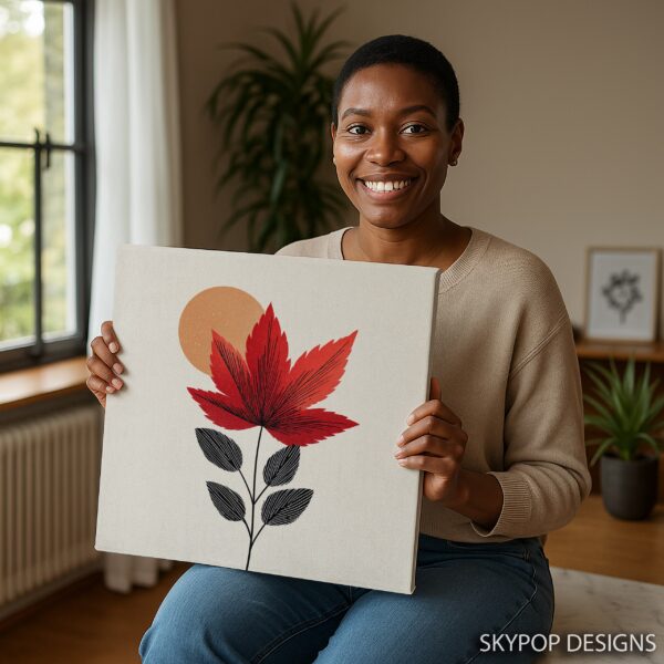 Maple Leaf Sunset Art