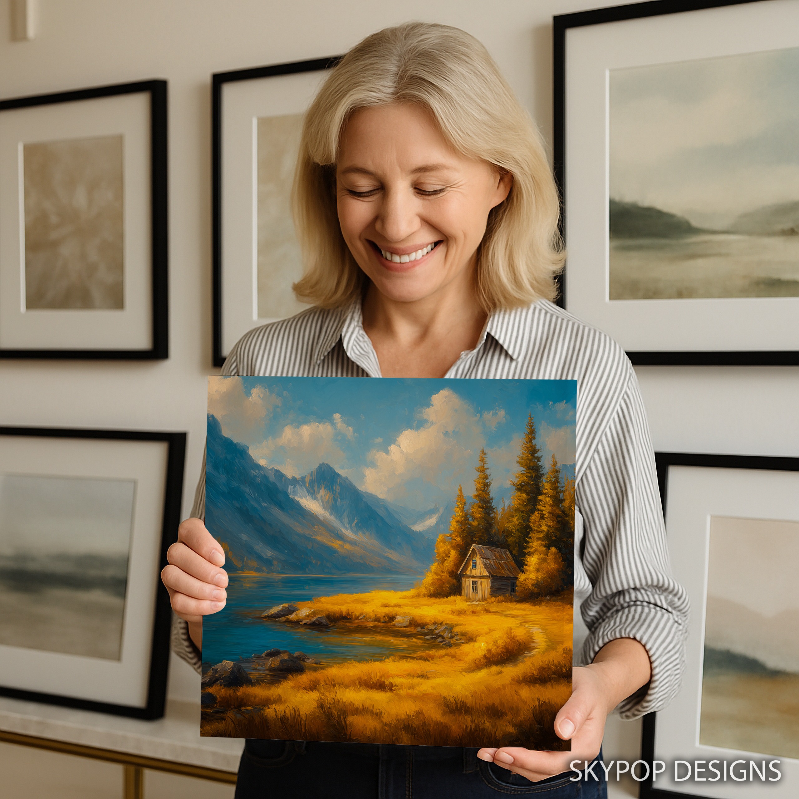 3.jpg Mountain Lake Cabin Art