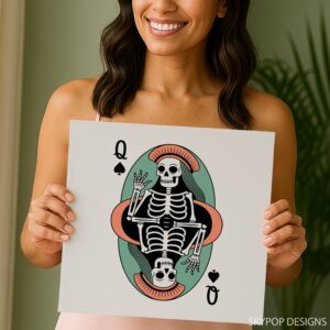 Skeleton Playing Card Art