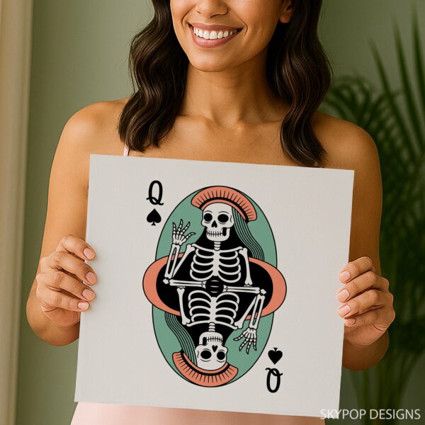 Skeleton Playing Card Art