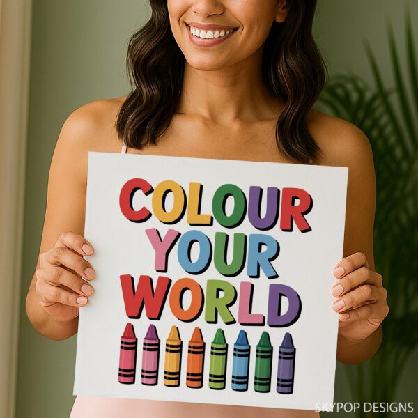 Colorful Crayon World Art