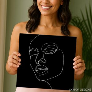 Contour Face Line Art