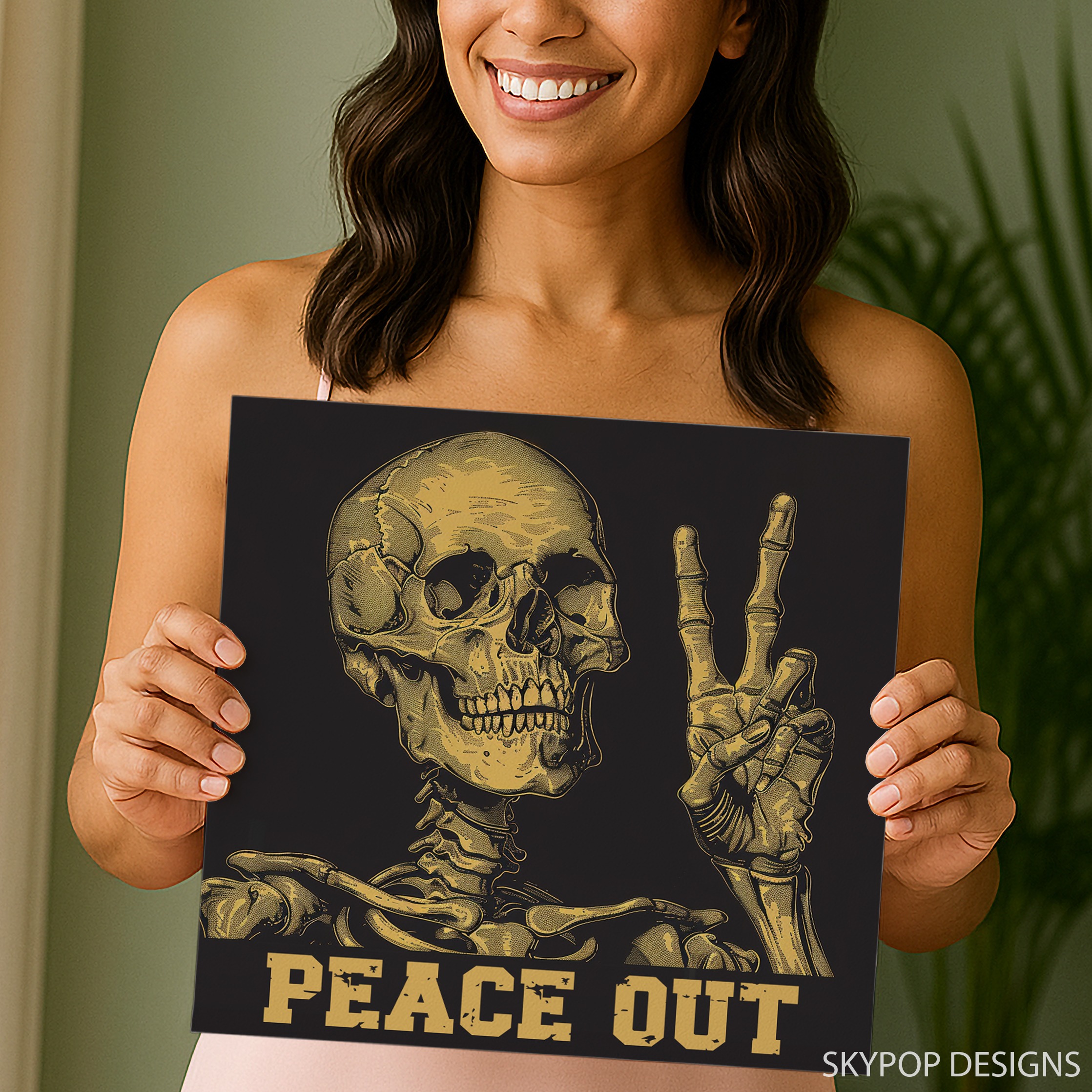3.jpg Peace Out Skeleton Art