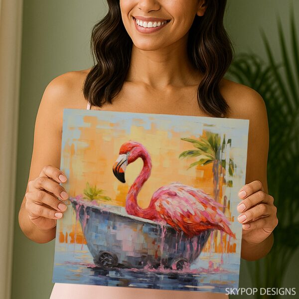 Flamingo Bathtub Art