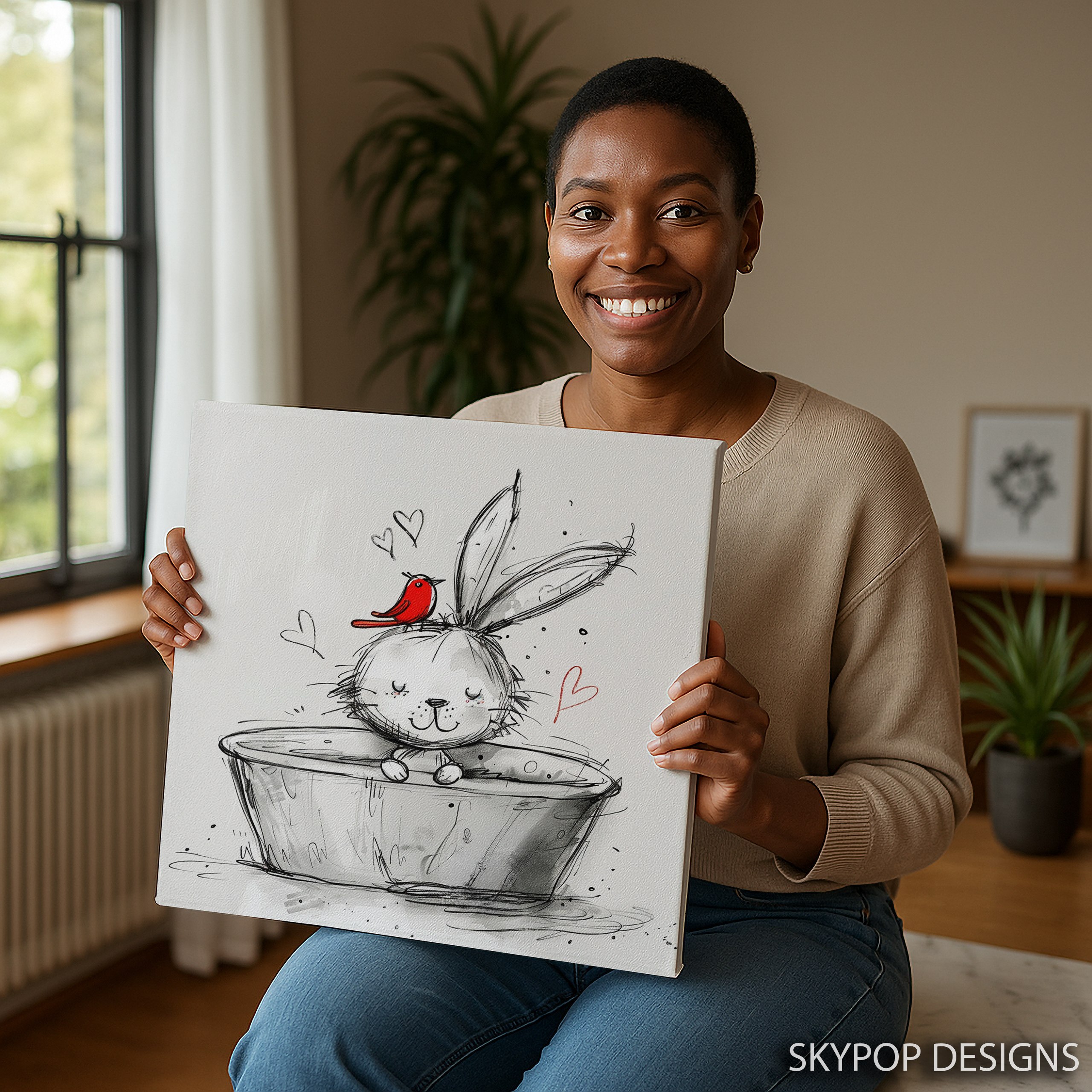 3.jpg Bunny Bath Bird Art