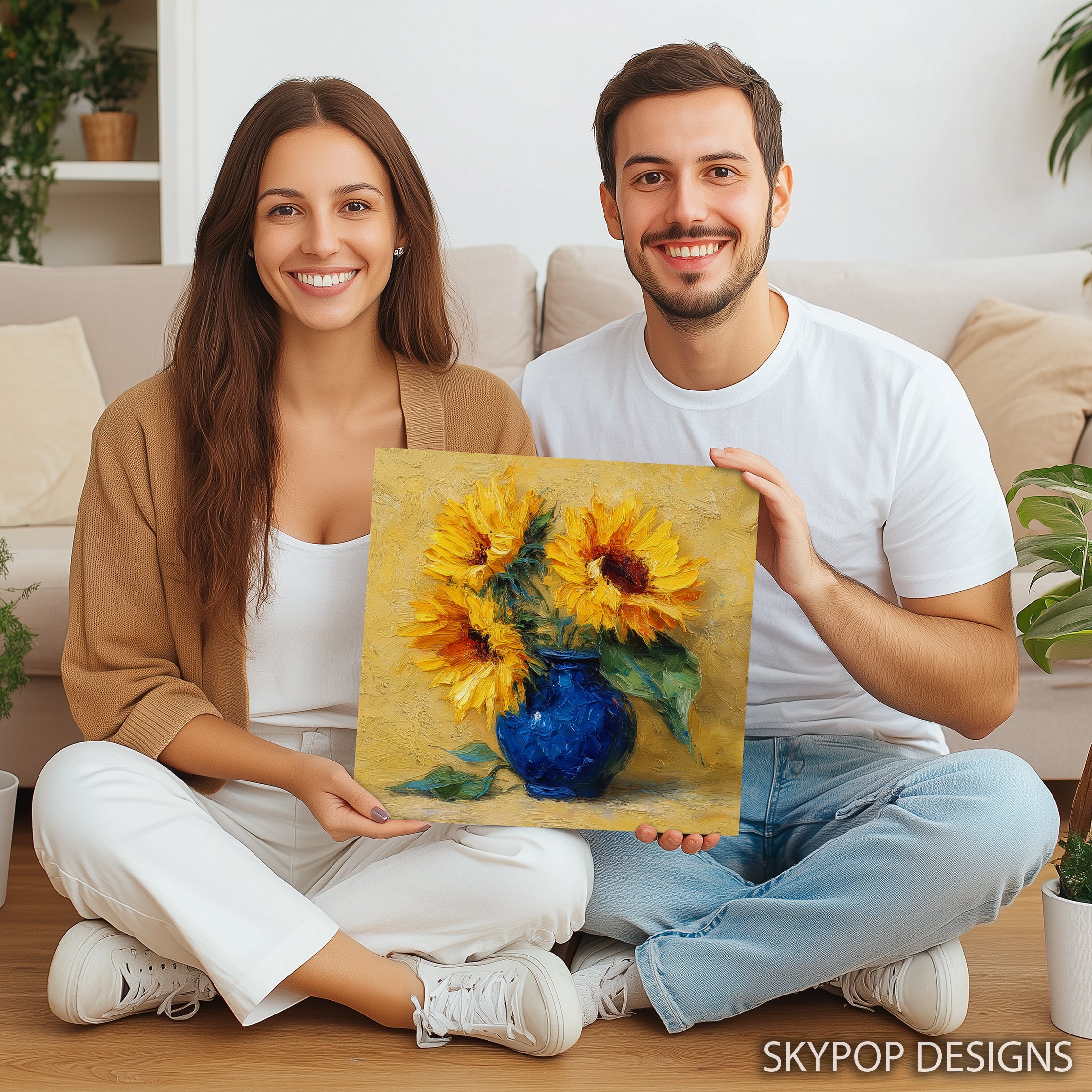 3.jpg Sunflowers in Blue Vase Art