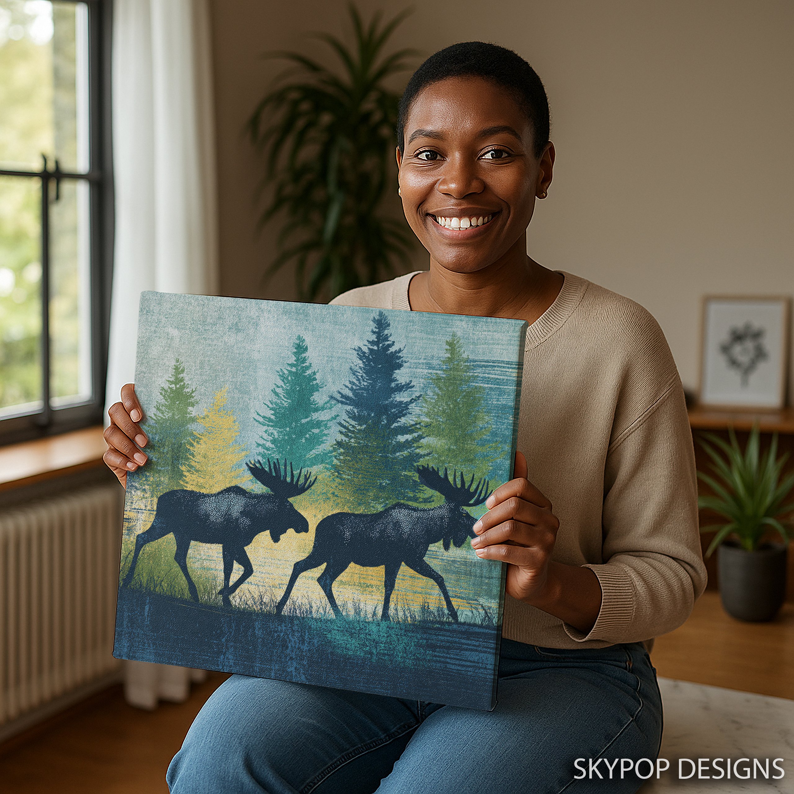 3.jpg Moose Forest Art