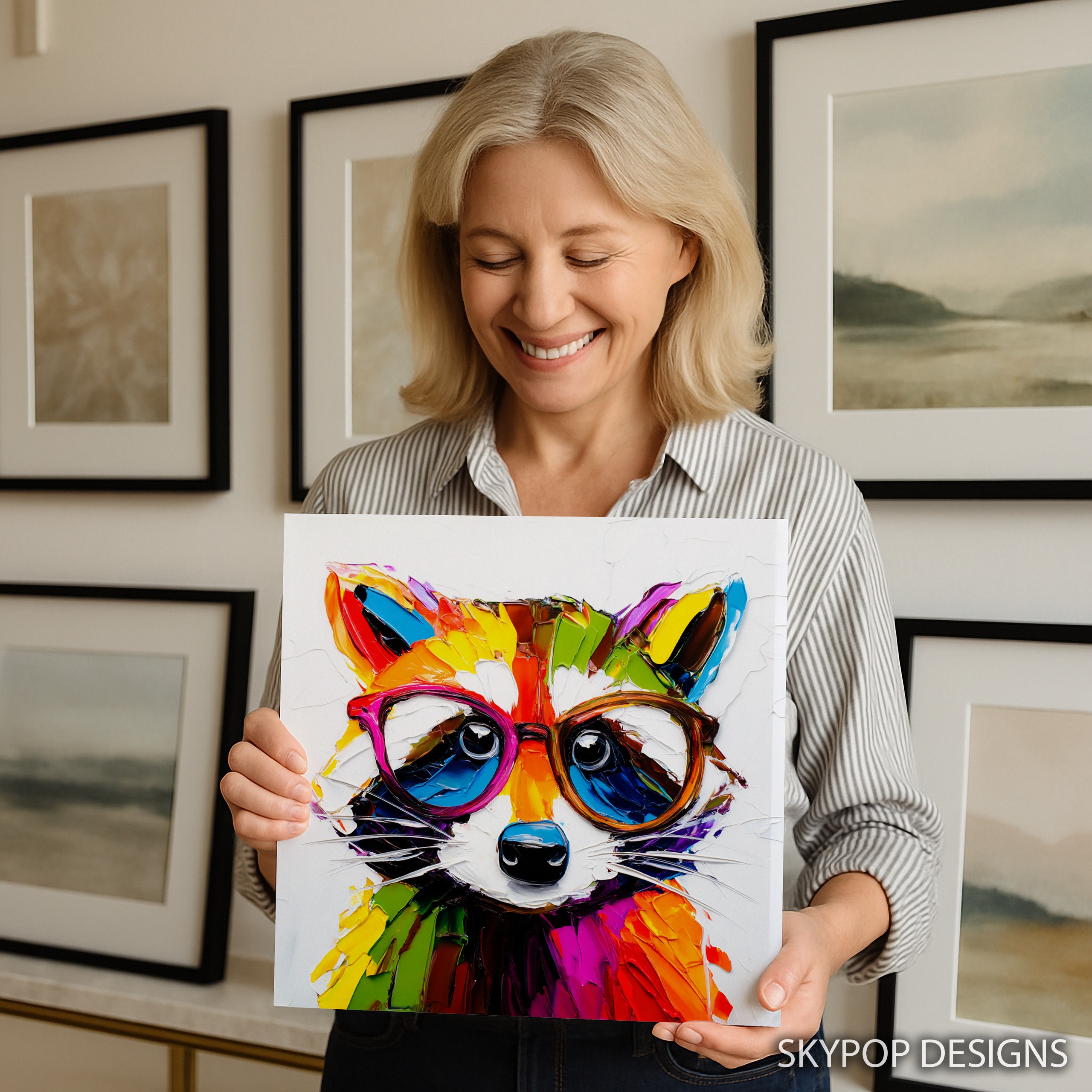 3.jpg Colorful Raccoon Art