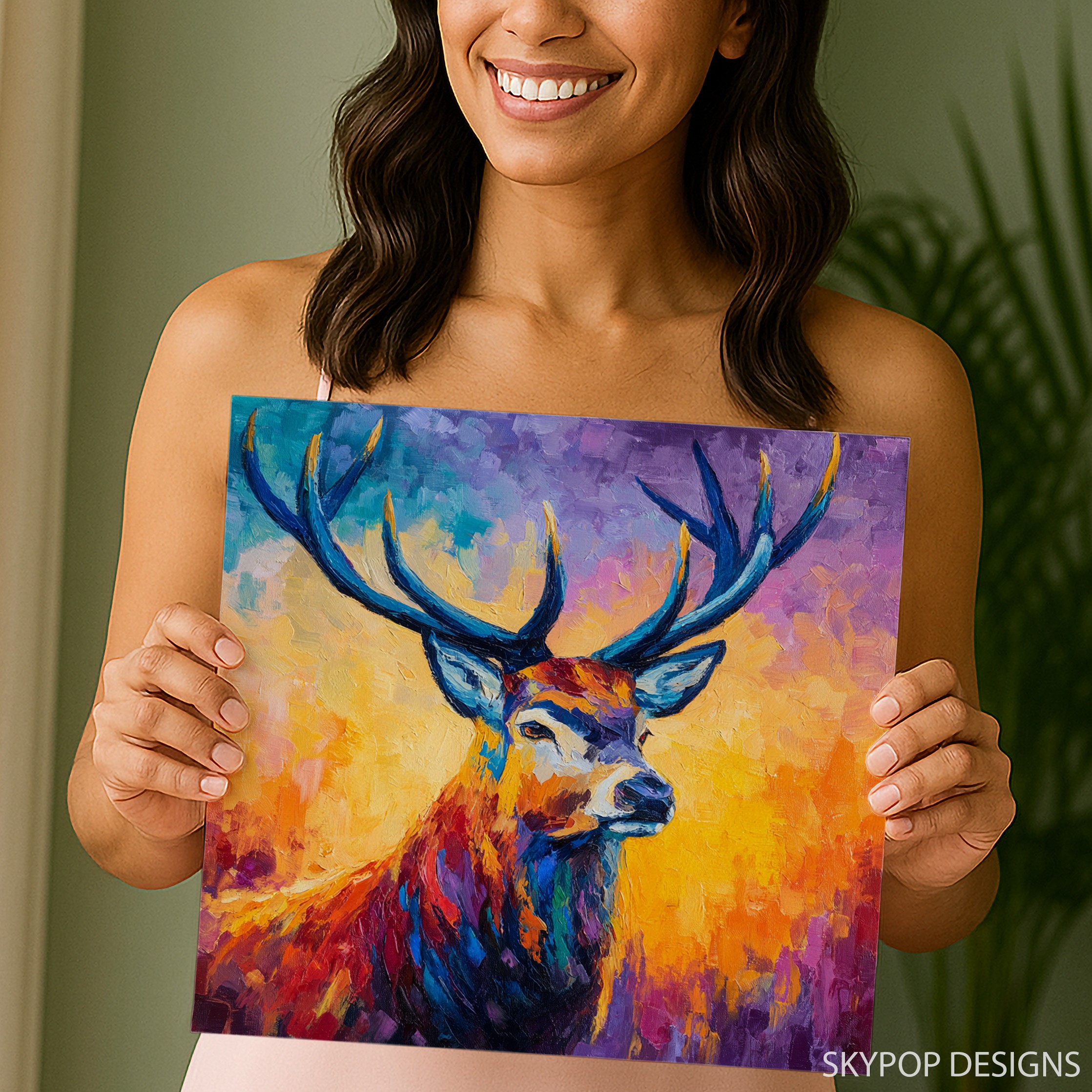 3.jpg Colorful Deer Art