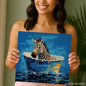 Zebra Bath Time Art