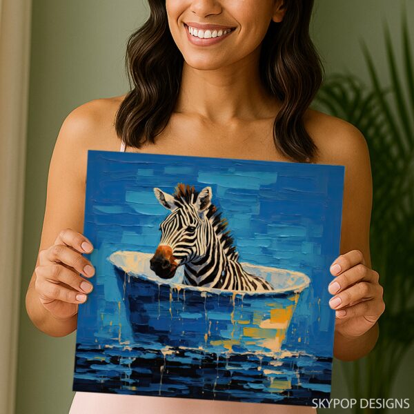 Zebra Bath Time Art