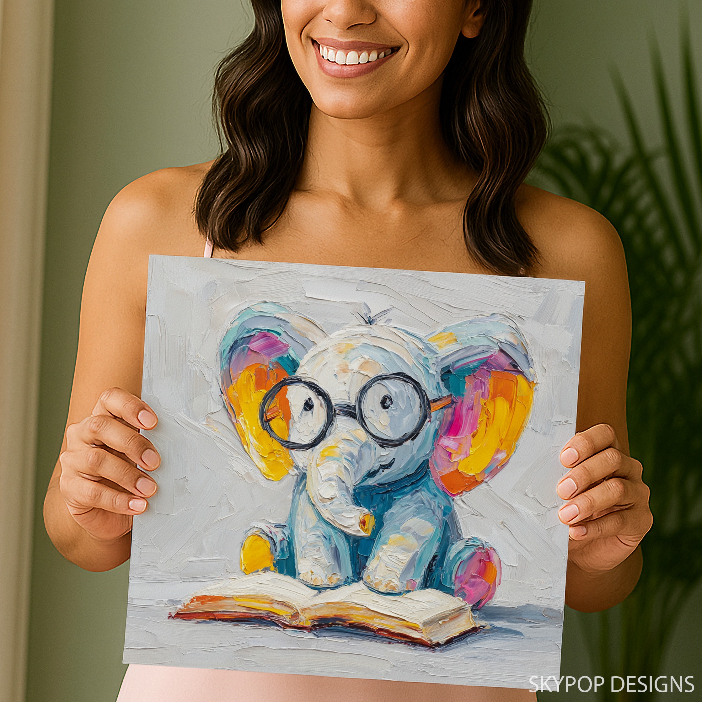 3.jpg Elephant Reading Art