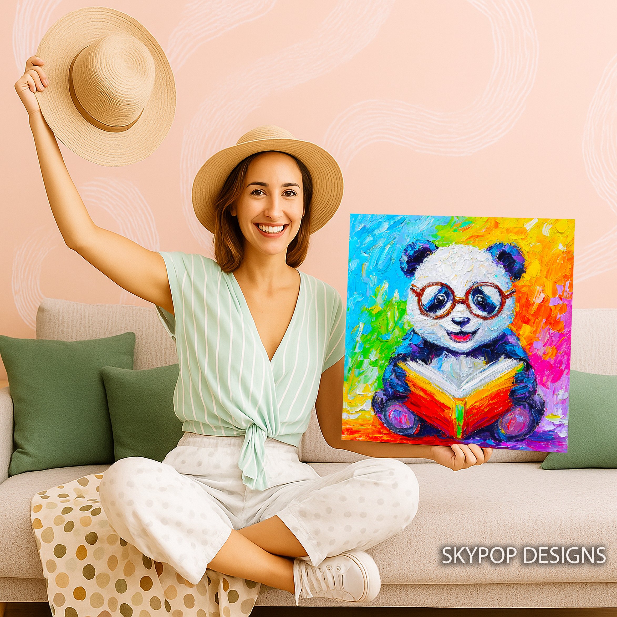 3.jpg Panda Reading Book Art