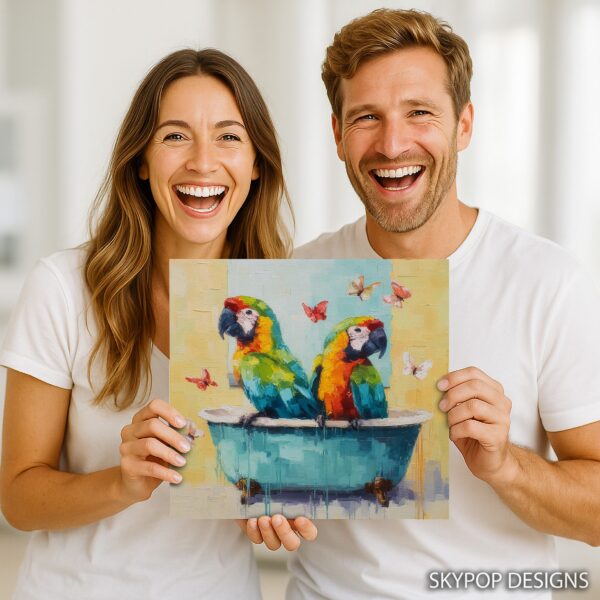 Macaw Bath Time Fun Art