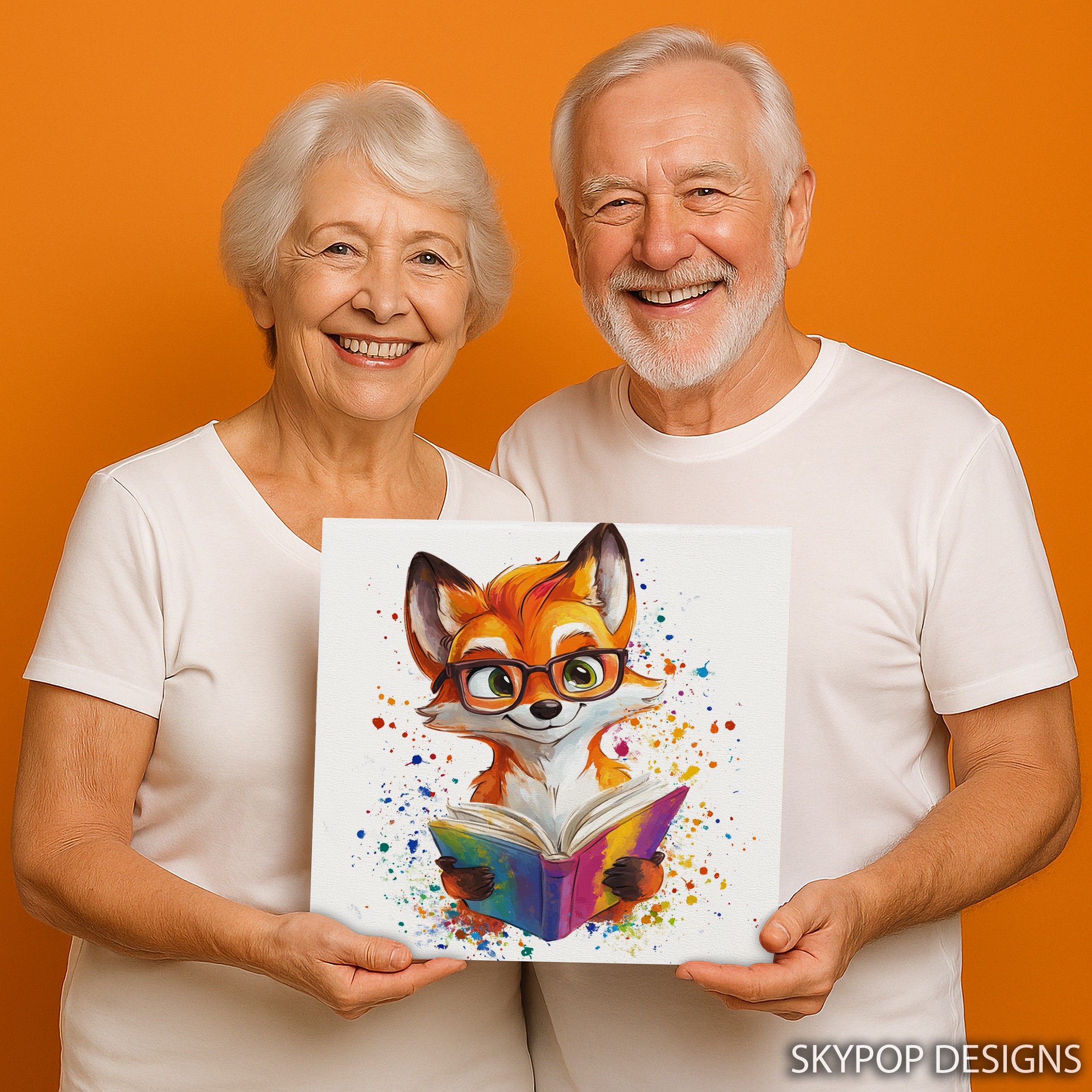 3.jpg Fox Reading Book Art