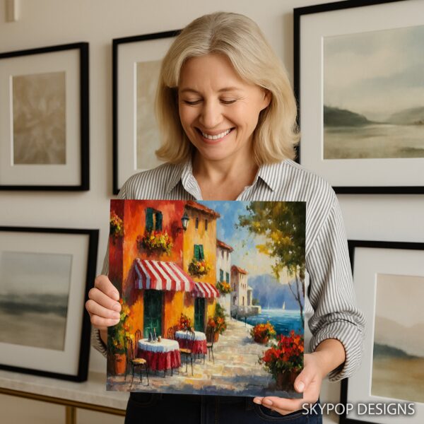 Italian Cafe Lakeside View Art