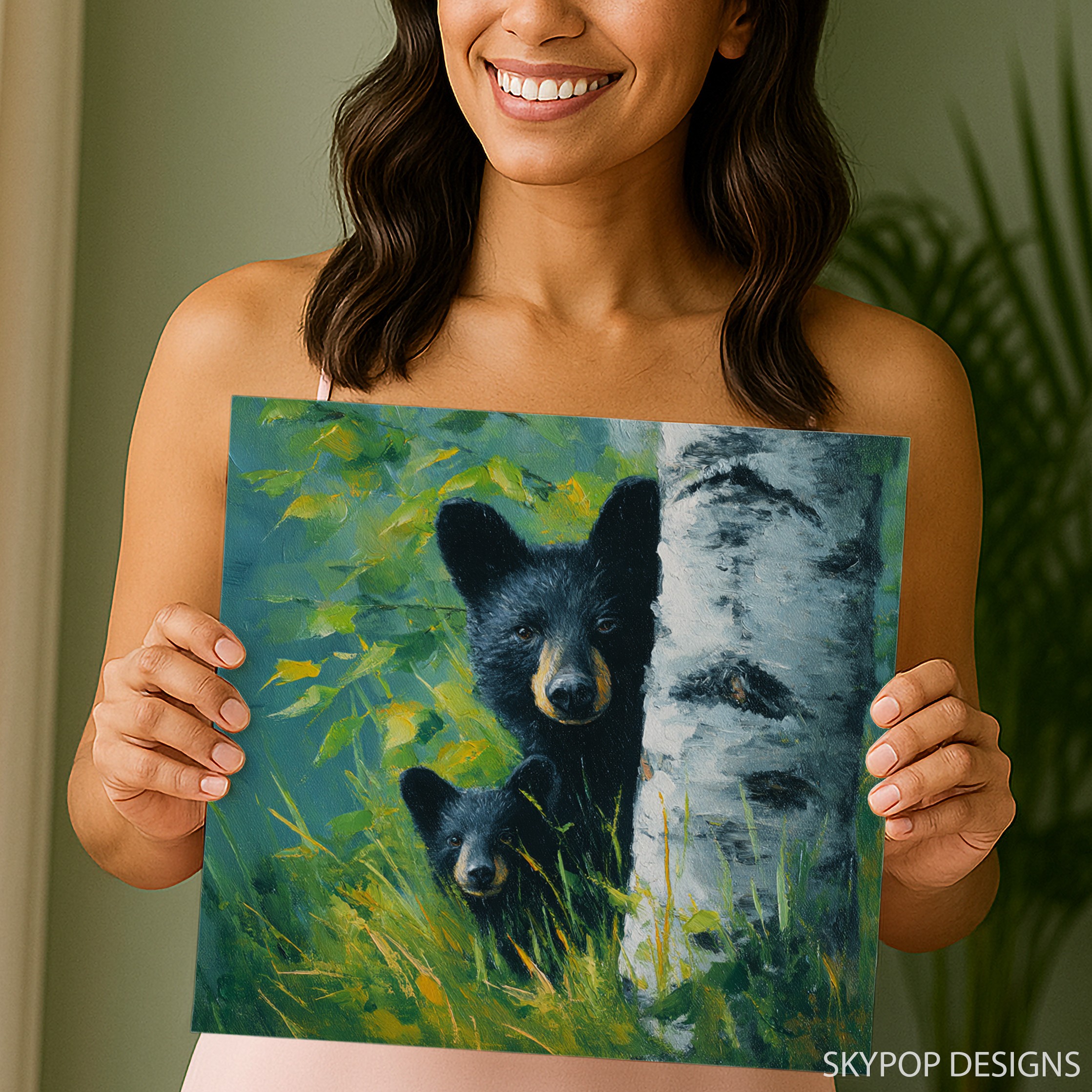 3.jpg Black Bear Family Art