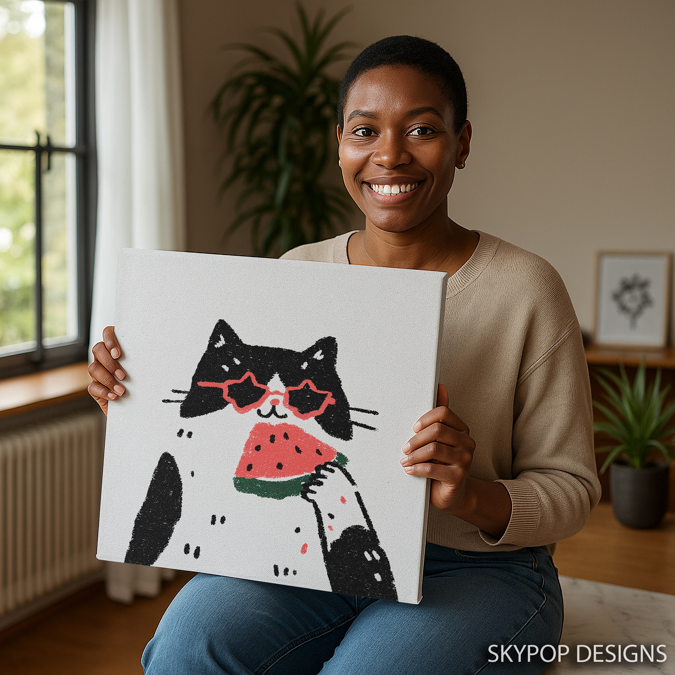3.jpg Cool Cat Watermelon Art