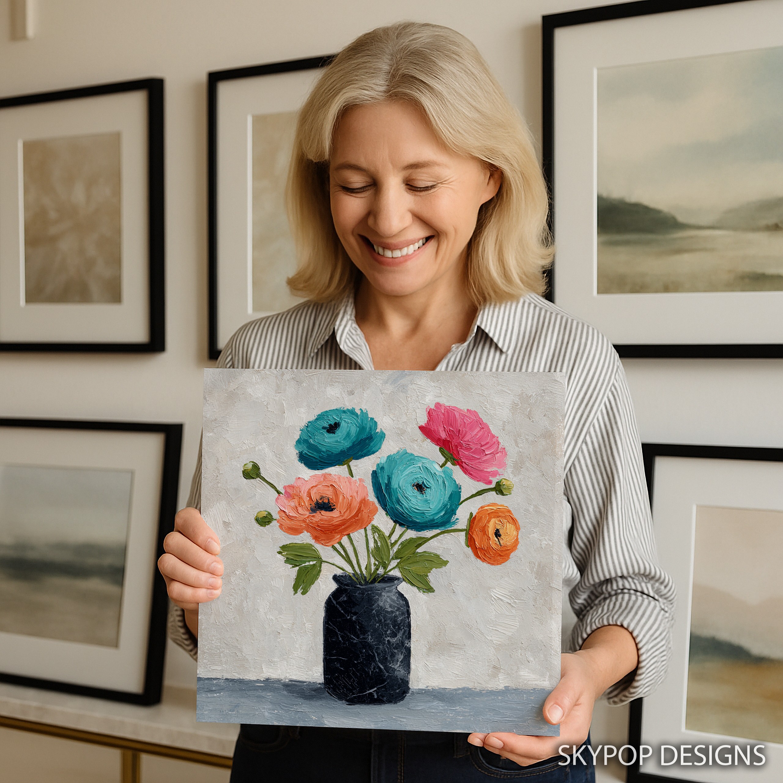 3.jpg Vibrant Blooms in Vase Art