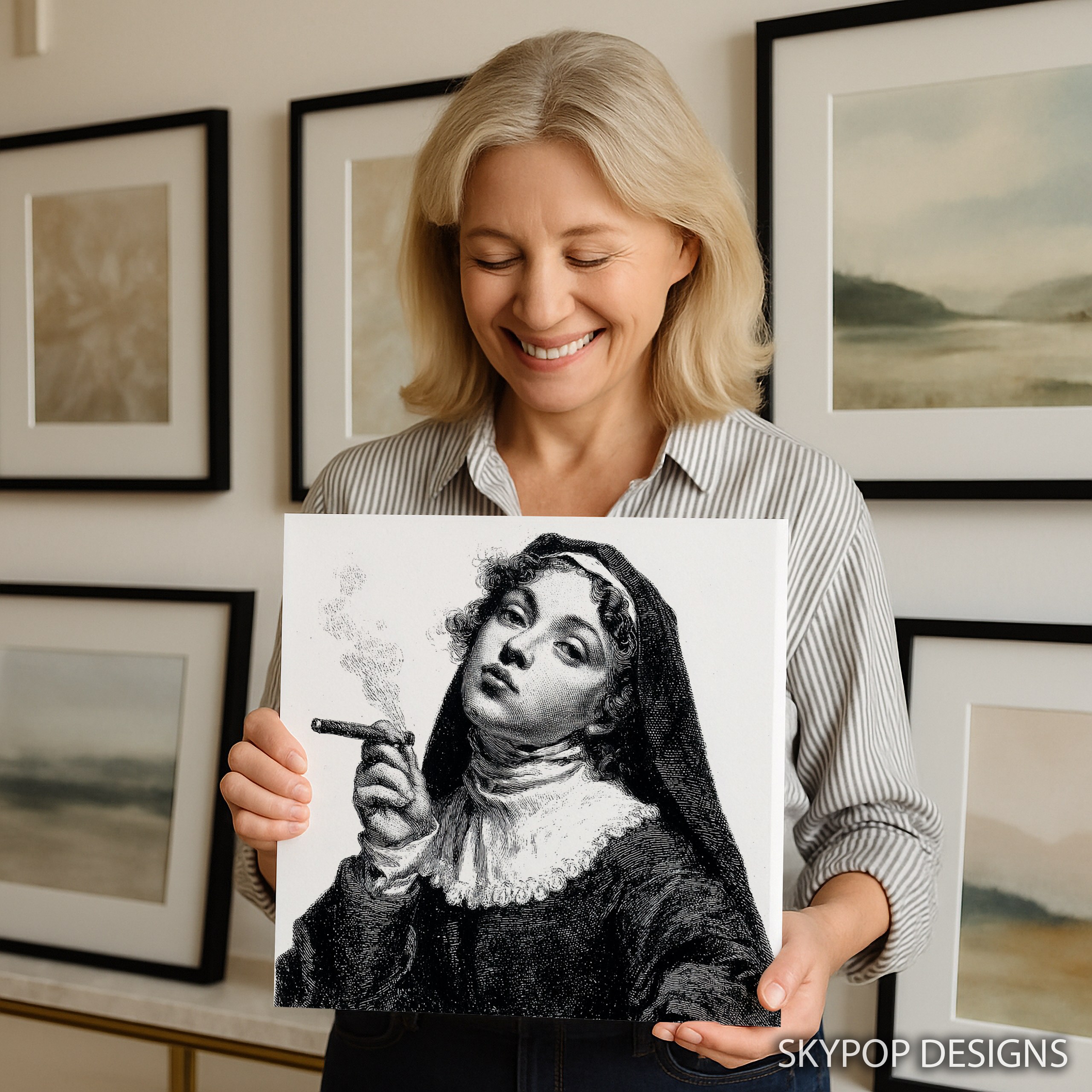 3.jpg Victorian Smoking Woman Art