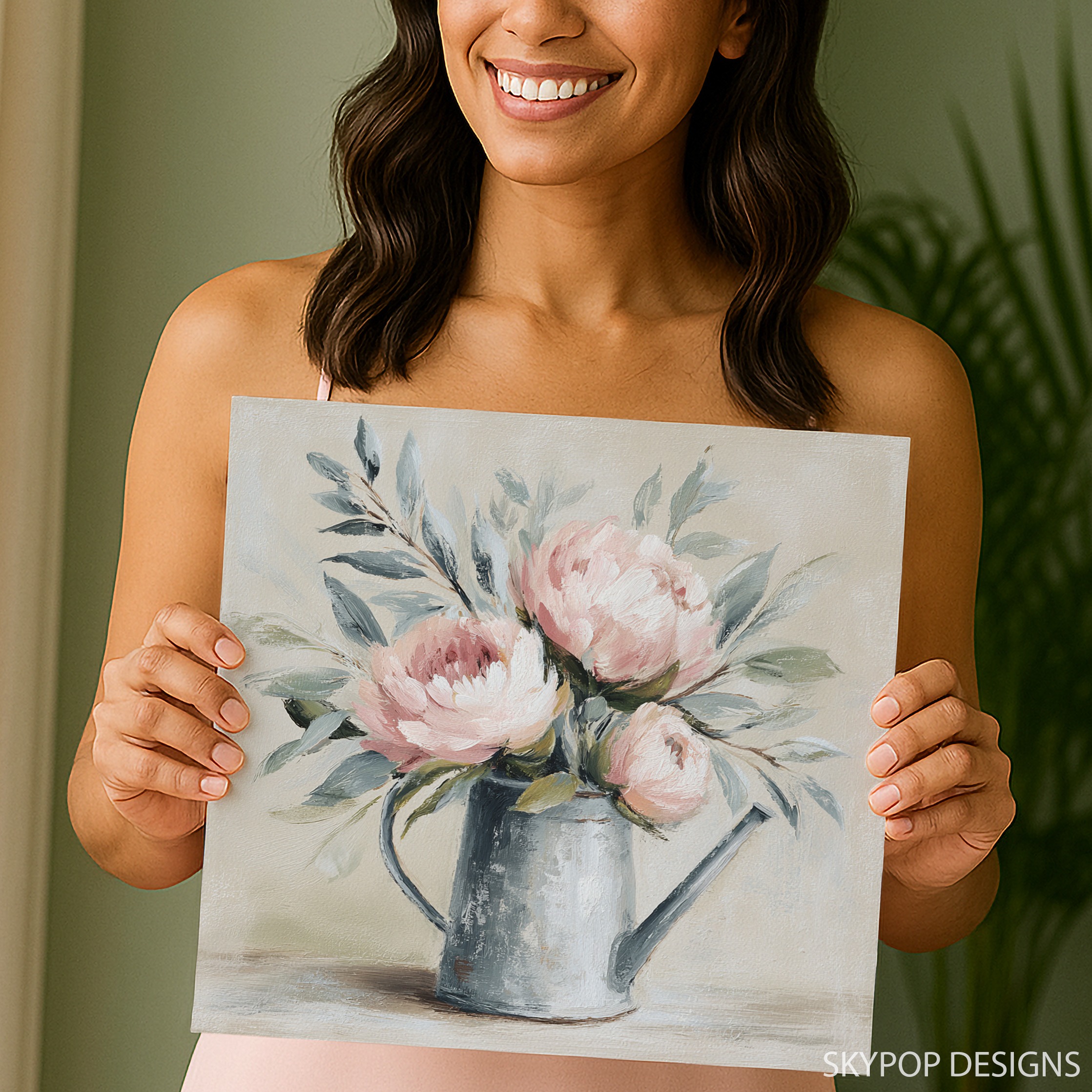 3.jpg Peony Watering Can Art