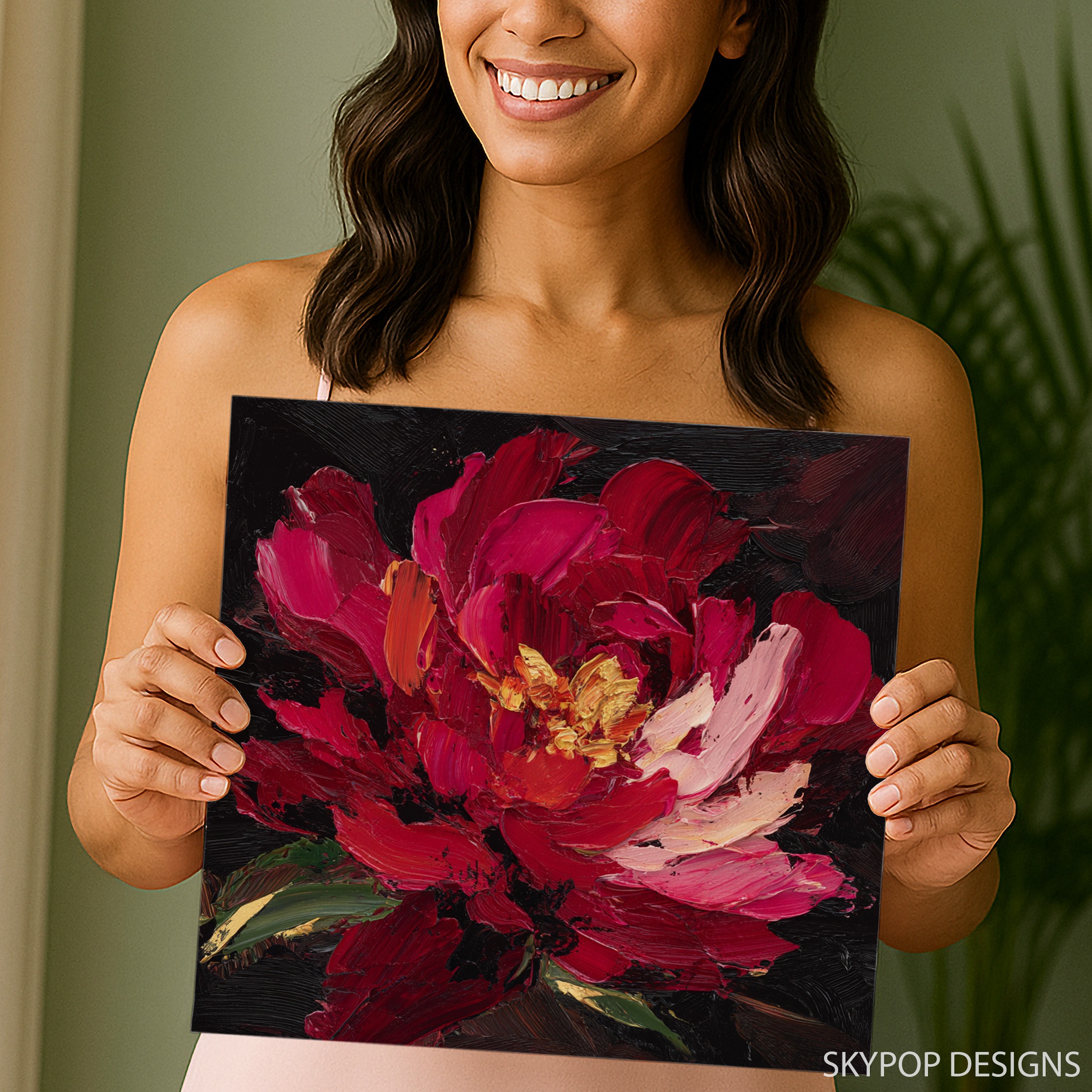 3.jpg Vibrant Red Peony Art