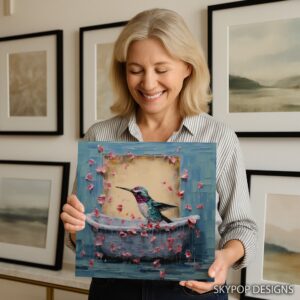 Hummingbird Petal Bath Art