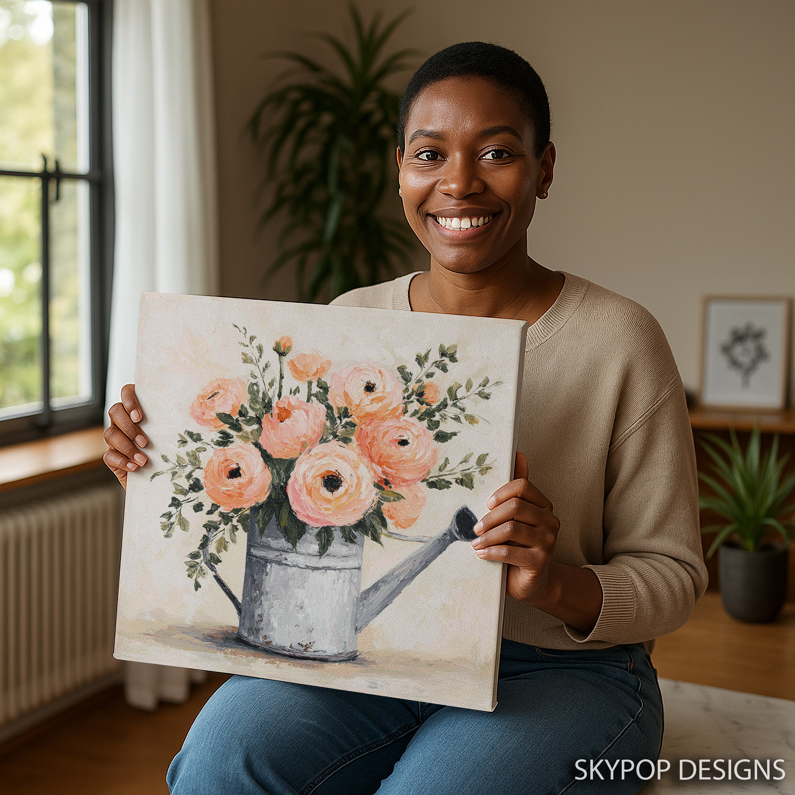 3.jpg Watering Can Bouquet Art