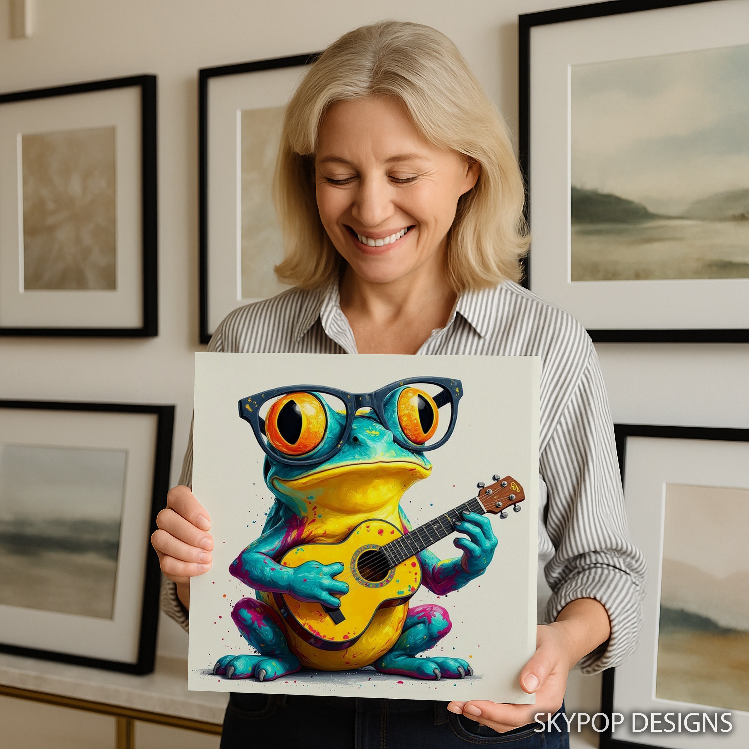 3.jpg Frog Playing Guitar Art