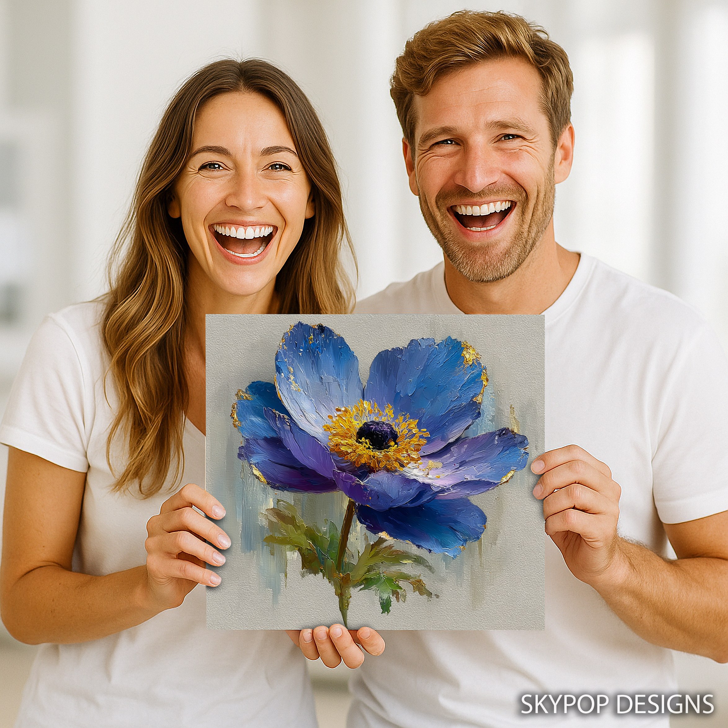 3.jpg Blue Anemone Flower Art