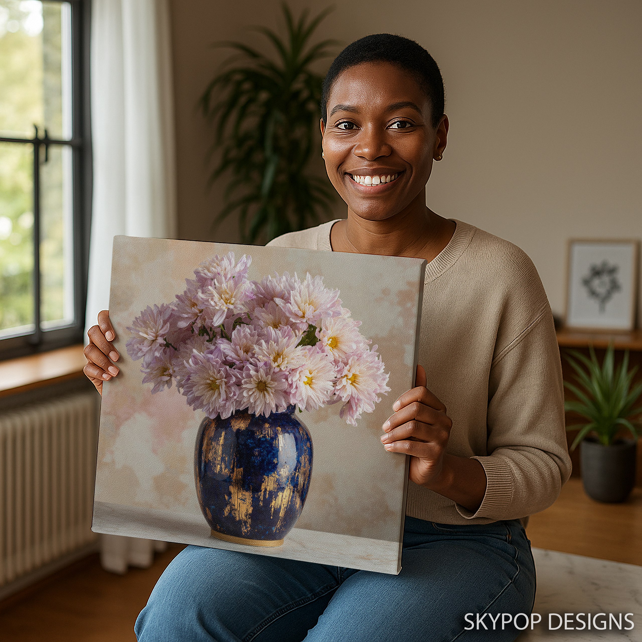 3.jpg Pink Chrysanthemum Vase Art